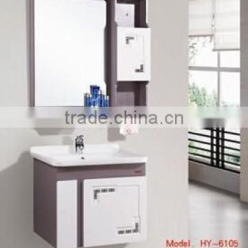 Economical Henan PVC bathroom wall cabinet , wall hung vanity with mirror