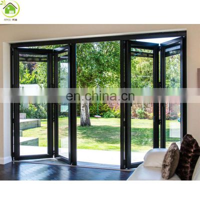 Commercial shop villa aluminum frame glass door/aluminum bi folding door