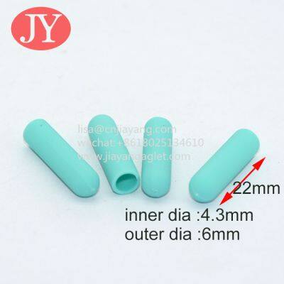 blue plastic aglet round polyester drawstring lace aglet plastic shoelace aglet tipping