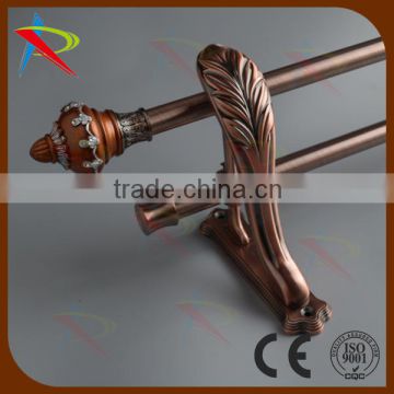 2015 new style metal extendable curtain rod with resin finial