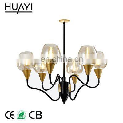 HUAYI European Style Dining Room  Hanging Glass Ball LED Pendant Light