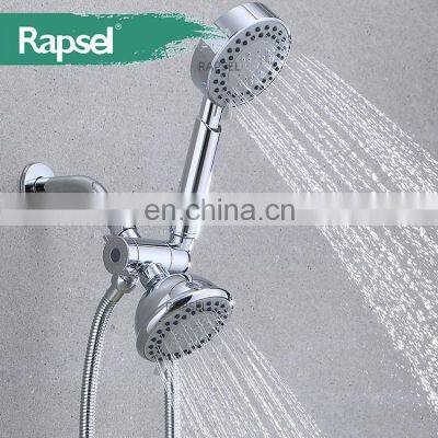 Hot Selling  3Function Chrome ABS Spa Hand Shower and Overhead Rain Shower Combo with 3 Way diverter