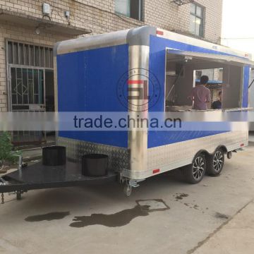 New 3.5M Stainless Steel Concession Stand Trailer Mobile Kitchen Shipped By mobile food trucks Configuration of mechanical brake