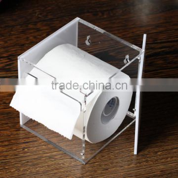 custom desktop square acrylic tissue box holder,toilet paper display case,acrylic toilet paper despenser box holder