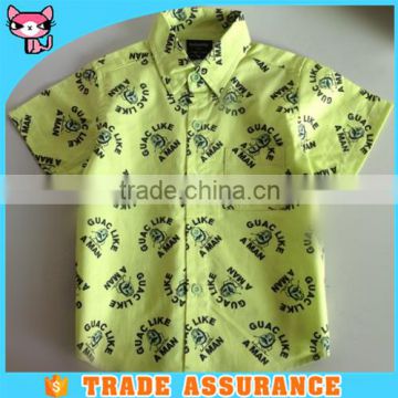 kid garment fashion Cotten collar children Cartoon Printing Hawaiian Shirt