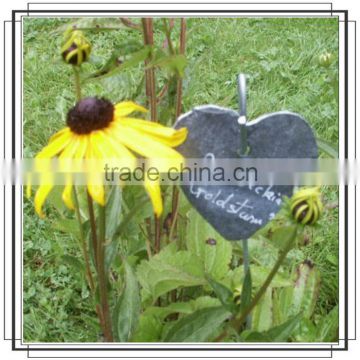 Nature stone slate plant marker with stainless steel wire