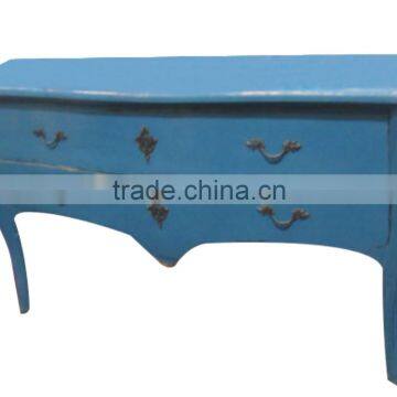Shabby chic antique blue color wooden furniture table
