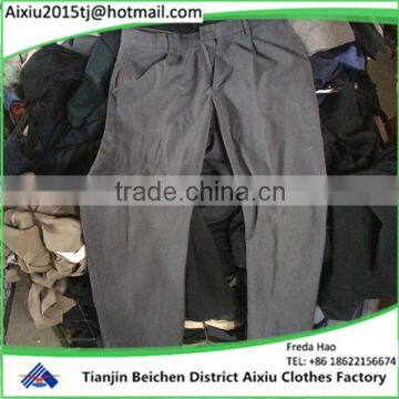 China high quality used clothing men tergal pants wholesale