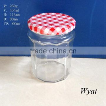 cheap 16oz glass jam jars with caps 450ml food graded glass jars for jam