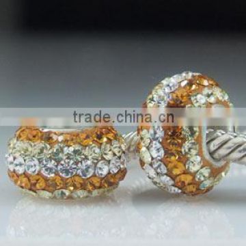 European style 925 sterling silver Gold Crystal Beads