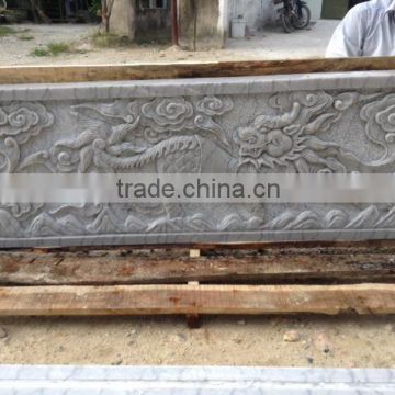 Dragon wall relief sculpture marble stone hand carved for decoration from Vietnam