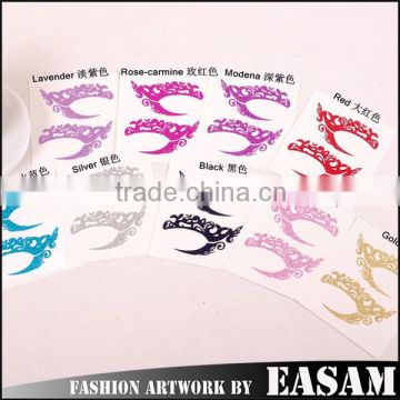 Glitter temporary eye tattoo sticker with 9 colors