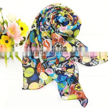 YiWu Factory Cheap floral print silk scarf and shawl