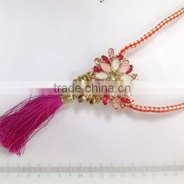 Fancy graceful crystal flower with tassel pendant statement necklaces