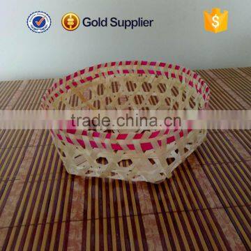 high quality creative grid bamboo cake basket