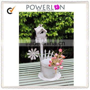 Flower Pots Random Colors Metal Iron Flower Pot Balcony Garden Plant Planter Home Decor