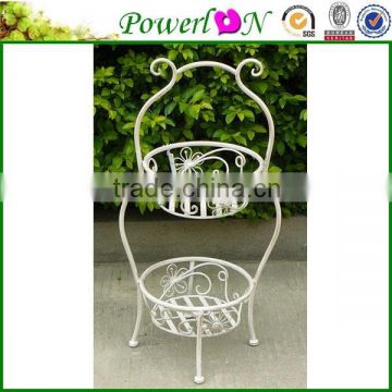 Wholesale Nice Durable Wrough Iron Hand Crafted 2 Tier Flower Pot For Garden Home Patio I23M TS05 X00 PL08-5838