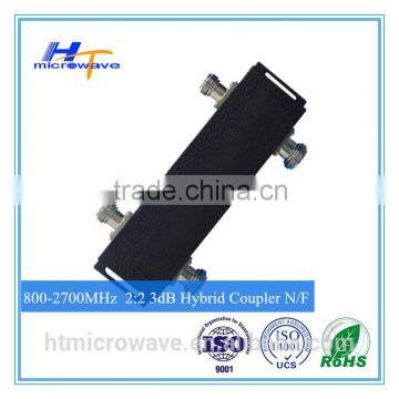 RF manufacture 800-2700MHz 2:2 3dB Hybrid Coupler /2 in 2 out Hybrid Combiner N/Female