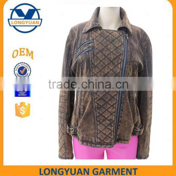 New design lasest fashion spring and fall style pu leather jacket for woman