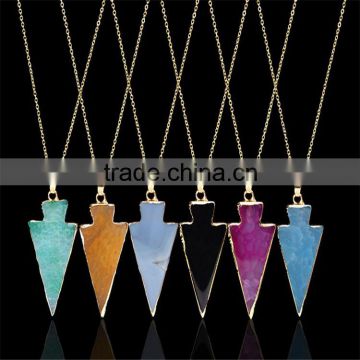 2016Hot Selling Natural Crystal Stone Quartz Pendant Necklaces