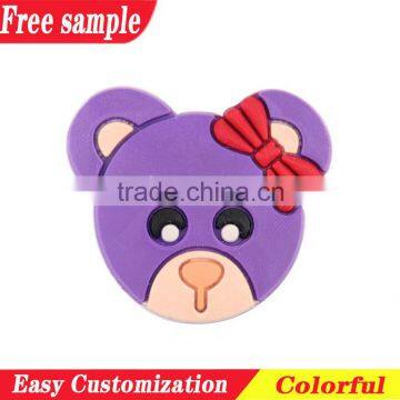 Lively bear style decorative soft charms for sandals