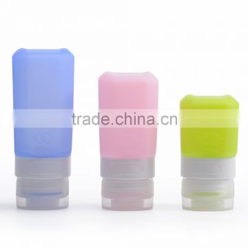 BPA Free Hot Selling Silicone Lady Lotion Bottle, Silicone Travel Size Squeeze Bottle, Silicone Shampoo Bottle