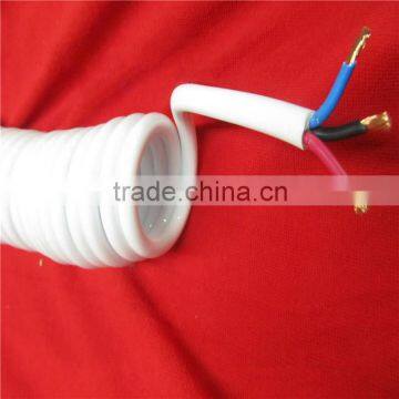 3 core white sheath PU coiled retardant cable