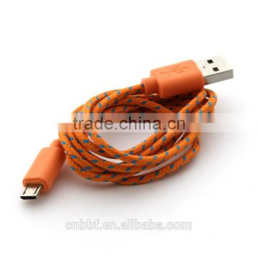 Braided Fabric 1 Metre 3 ft Micro-USB Charger Cable For Samsung Nokia LG