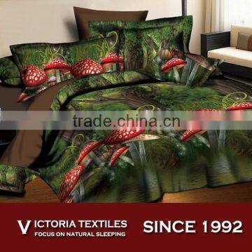 3D reactive printed super soft 100% microfiber bedding duvet cover sets 4pcs