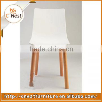 High Quality New Design Plastic Wooden Legs Chair Wholesale