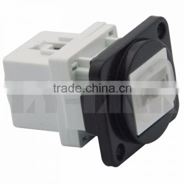 D Type Keystone USB2.0 Female To Female Connector With Cover