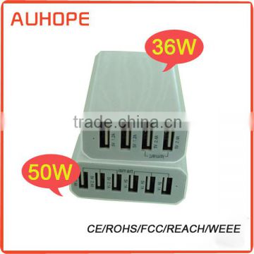 CE/ROHS/FCC/REACH/WEEE high quality 4 in one 38W ismart 4 port multiple usb charger