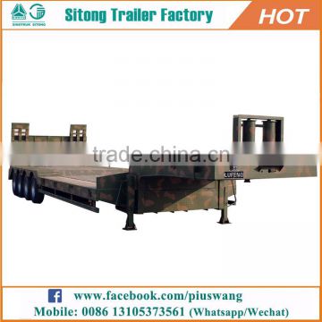 Durable Heavy Duty Low Load Trailer Customized Extendable Military Lowboy Trailer