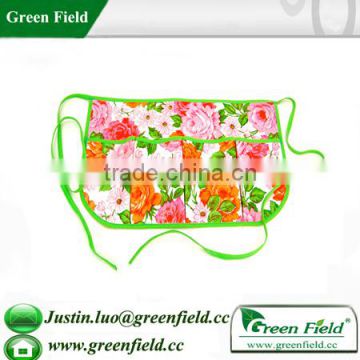 Green Field Printed Garden Waist Apron