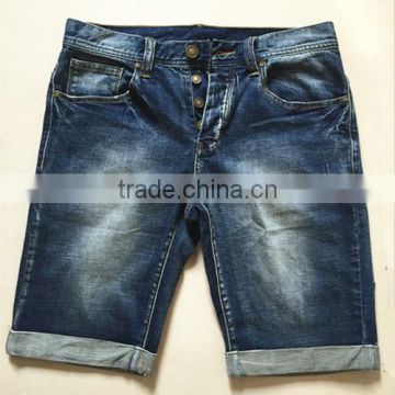 customer brand color fade proof men's denim jeans shorts with button fly