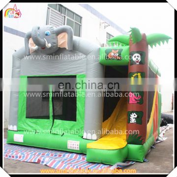 Animal inflatable elephant bouncer castle,jumping combo,bounce house with slide for kid