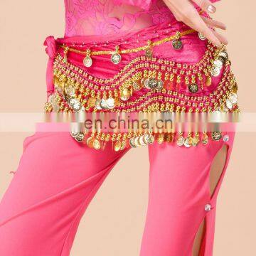 Egyptian style gold coins velvet top quality belly dance hip scarf belt Y-2030#