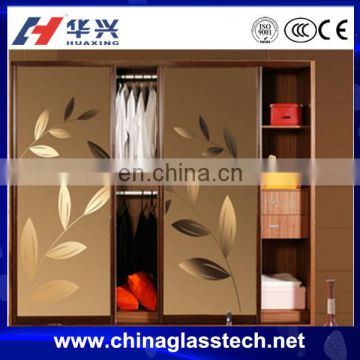 Size customized factory direct discount price CE certifictae tempered wardrobe closet glass sliding door