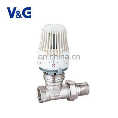 1/2"-3/4" M-BSP x F-BSP Valogin EN215 Straight Connect Pipe Brass Thermostatic Radiator Valve