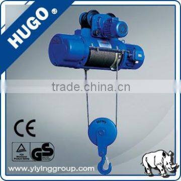 20T wire rope motor hoist with electric trolley