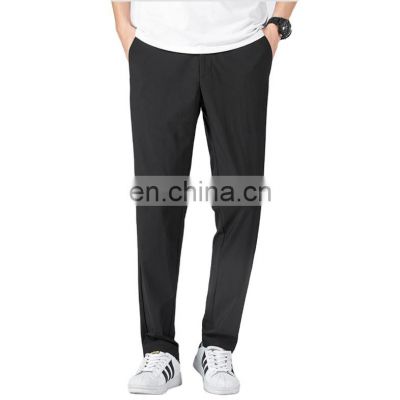 Wholesale custom new men's summer 100% nylon ice silk stretch business casual straight simple trousers plus size