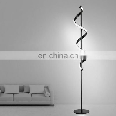HUAYI Modern Design 24W Arc Arm Fish Curved Movable Type Black Living Room Bedroom LED Floor Lamps
