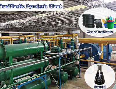 100kg-20TPD waste tire/plastic to pyrolysis oil recycling and converting machine for sale