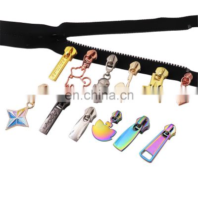 Bag Accessories Colorful Metal Zipper Puller / Zipper Pulls Zinc Alloy Zipper Slider For Jacket