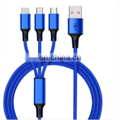 Wholesale 3 in 1 usb charger cable Multiple Micro usb cable type-c USB Charging Data Cable