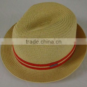 fashion natural fedora paper straw hat hot sale/ladies fedora caps
