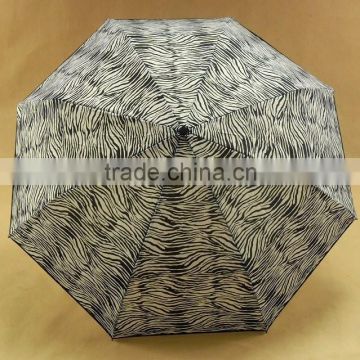 21"x 8 ribs 3 folding umbrella with automatic open and close