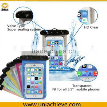 High quality mobile phone floating 6inch Waterproof phone case with earphone jack