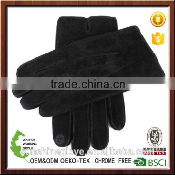 black suede leather touch screen driving gloves