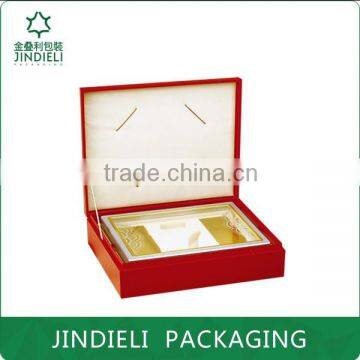 high-end luxury red wood gift store box packaging